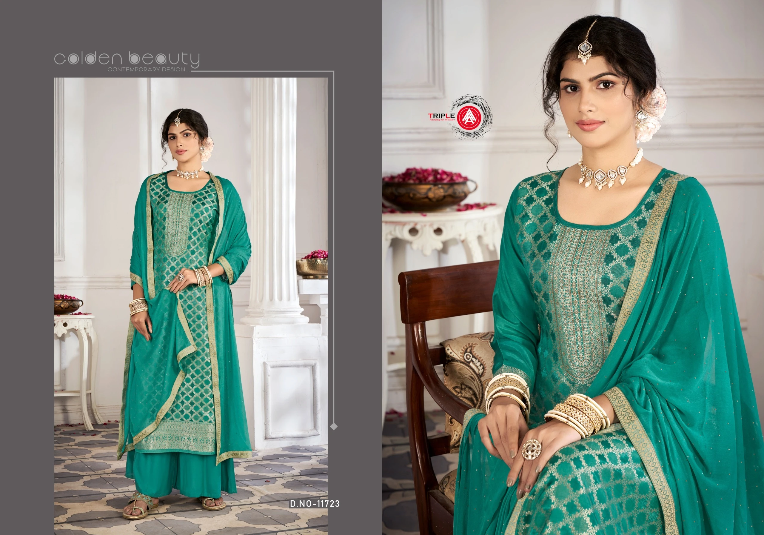 Triple Loyal Edition 4 Pure Muslin Wholesale Fancy Salwar Suit Catalog — Wholesale Salwar Suits, MPA wholesale from Surat - Gallery Image 5